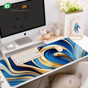 Tapis de <span class=keywords><strong>souris</strong></span> de jeu en marbre texturé 900x400x4mm, tapis de bureau pour <span class=keywords><strong>clavier</strong></span>, imperméable, grand, bords cousus, matériau en caoutchouc durable, en stock - Product Image 2