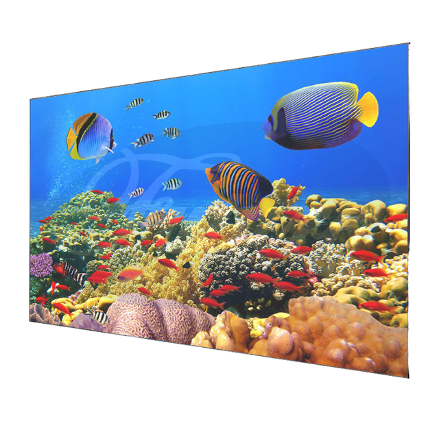 Seeball 100 Inch 16:9 ALR T Prism UST Laser Projector Screen Ambient Light Rejecting Fixed Frame Black 1.1 Gain Aluminum Alloy