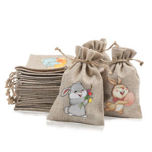 Regalo de Navidad Bolsa de yute Sacos de Papá Noel con cordón Presenta Bolsa de embalaje de regalo de dulces - Product Image 5