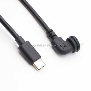 Câble étanche d'extérieur de type C mâle à type C mâle à angle droit, fabriqué en matériau TPE résistant au froid, noir, 3 m, PD60W - Product Image 2