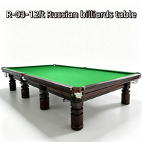 Mesa de Billar Rusa Stellarway OEM de 12 pies con Base de Pizarra, Bolsillos Estrechos y Madera Sólida para Centro de Entrenamiento Profesional