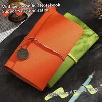Cuaderno de Hojas Sueltas Vintage A6 al por Mayor |   Diario Creativo con Correa de Amarre - Regalo para Estudiantes, Directo de Fábrica