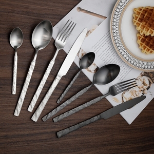 Đồ Dùng Dẹt Vàng Số Lượng Lớn Đám Cưới MOQ Thấp Đồ Đánh Bóng Gương Tái Sử Dụng Được 4 Món Dao Kéo Bằng Thép Không Gỉ Bộ Nĩa Muỗng Dao - Product Image 6