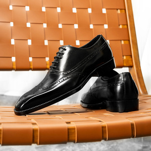 Chaussures habillées en cuir pour hommes, style décontracté doux et confortable, style Oxford, vêtements décontractés - Product Image 4