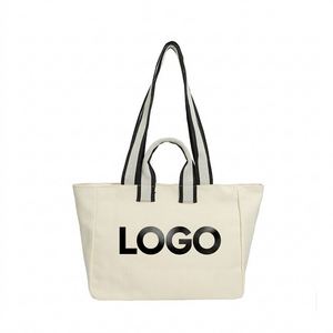 Sac fourre-tout en toile de coton personnalisable de haute qualité avec logo sur mesure, faible MOQ, idéal pour les cadeaux promotionnels - Product Image 1