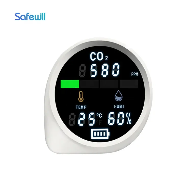 Hot Selling Air Quality Monitor with CO2 Temperature Humidity Sensors LED Display Family-Friendly tuya WiFi