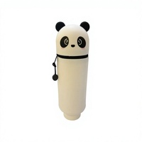 Trousse à crayons Panda très populaire, boîte de rangement rétractable en silicone pour stylos, motif animaux mignons (lapin, dinosaure) et dessins animés