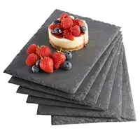 טבעי אבן צלחת מותאמת טבעי אבן Vaisselle En Ardoise שחור גבינת לוח צפחה צלחת עוגת פירות בשר מתאבנים