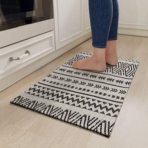 Tapis de cuisine en polyester-coton à motif géométrique antidérapant, tapis rectangulaire pour cuisine - Product Image 1