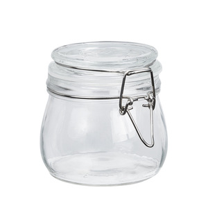 Glass Airtight Jars With Clip On Lids Cylinder Shape Food Storage <b>Containers</b> Empty Bottles For Honey <b>Wine</b> Pickle Household Use - Product Image 5