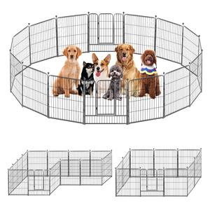 Howsolupet Enclos pour animaux de compagnie en métal, rectangle extensible, enclos pour chien facile à assembler, clôture intérieure et extérieure pour chiens, design moderne et solide - Product Image 4
