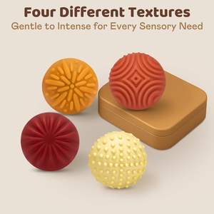 OEM & ODM Silicone Stress Relief Brinquedos 4PC Medium Weighted Textured Silicone Magnético Sensorial Fidget Bolas Brinquedos para ADHD - Product Image 4