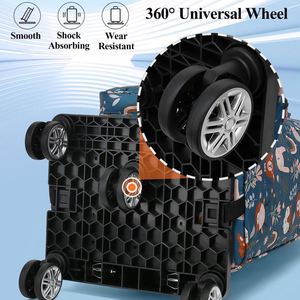 900D Waterproof Oxford Geometric Pattern Foldable Portable Outdoor Power Hand Cart Shopping Trolley <b>Luggage</b> Bag with Wheels - Product Image 5