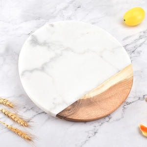 Tabla de cortar de mármol de madera de forma redonda personalizada para cocina para bandejas de panes de carne - Product Image 5