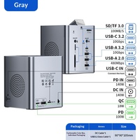 Station d'accueil de bureau de type C super brevetée, nouvelle génération, avec caméra 200W pixel, double canal pour haut-parleur, 10 ports USB 3.0 avec haut-parleur