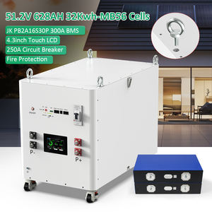 Batteria LiFePO4 32Kwh 51.2V 628AH Stile Verticale Bianca con Display LCD Touch da 4.3 Pollici JK V19 BMS per Energia Domestica - Product Image 1
