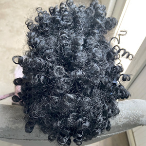 Twist Curly Bangs estilos de cabello <span class=keywords><strong>natural</strong></span> Afro Puff con flequillo a prueba de rizado Wear Bangs para mujeres negras - Product Image 4