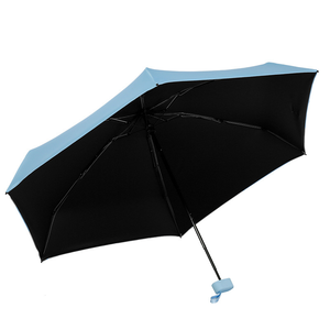 Parapluie de voyage compact et léger, anti-UV UPF50, noir, avec logo personnalisé, idéal soleil et pluie - Product Image 6