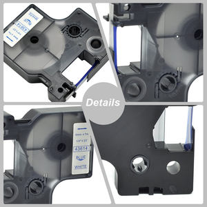 互換性のある標準D1 43614 プリントブルー（白地に青）6mm×7m ABS PET 自己粘着ラベルテープ DYMO LabelManager用 2年保証 - Product Image 6