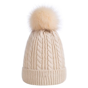 Gorro de Invierno de Punto Arcoíris <span class=keywords><strong>para</strong></span> Niños, Popular y Más Vendido, con Pompón de Piel Sintética - Product Image 3