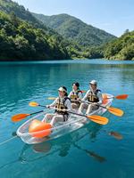 Kayak transparent en PC pour 3 personnes, fond transparent, canoë pour la photographie en mer et en lac