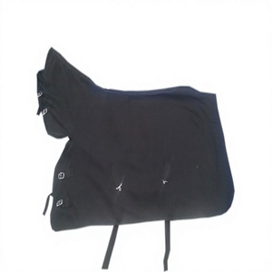 Black <b>Waterproof</b> Horse Rug Combo Cooler Equine <b>Blanket</b> with Fleece Lining Brass Fittings for Riding House Kanpur India - Product Image 1