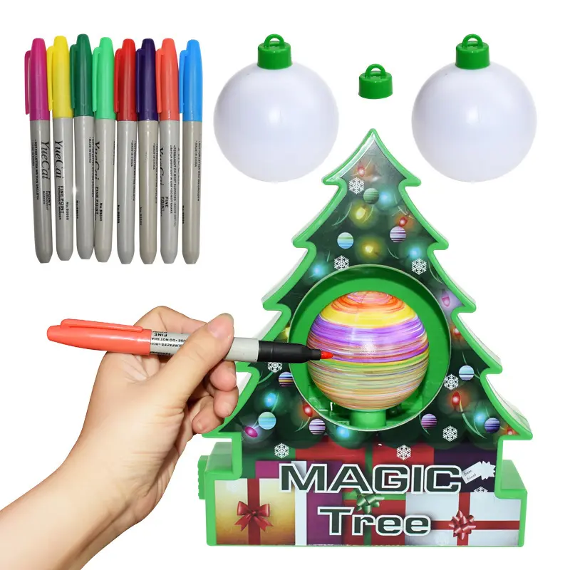 Christmas Magic Tree Toy Egg Dyeing Kit Easter Egg Coloring Machine With Light and Music Egg Painting Toy