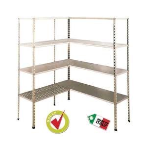 Estantería de 3 estantes de acero inoxidable AISI 304 160x40 Altura 150cm Alcance - Product Image 1