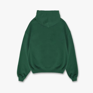Haute qualité 100% coton grande taille mode vert sweats à capuche amples côtes manchette pas de cordon français éponge hommes sweats à capuche - Product Image 3