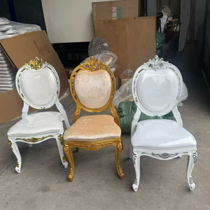 Chaise de mariage empilable en résine PP de haute qualité, design français moderne, motif grain de bois, dossier croisé, imperméable, pour événements et salons - Product Image 5