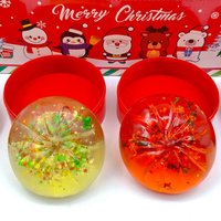 Jouet sensoriel de Noël en forme de boulette à presser, avec panier de cuisson à la vapeur simulé et paillettes, doux, à rebond lent, jouet de décompression