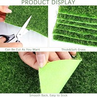 Gazon artificiel pour extérieur, tapis de gazon synthétique, panneau de moquette végétale verte, panneau mural en gazon artificiel pour pelouse extérieure
