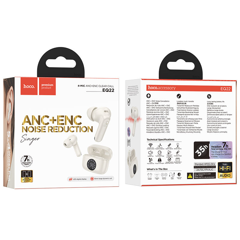 HOCO EQ22 Singer True Wireless ANC+ENC Noise Reduction BT Headset