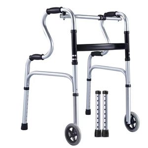 Aluminum Alloy Double Bend <b>Walker</b> Height Adjustable Lightweight Durable For Elderly And <b>Disabled</b> People - Product Image 1