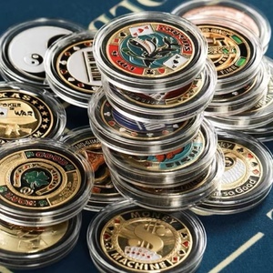 Prensa de cartas redonda para Texas Hold'em, accesorios, fabricado en China, Zhuang Code <span class=keywords><strong>Depu</strong></span>, ficha especial, moneda, DEALER - Product Image 3