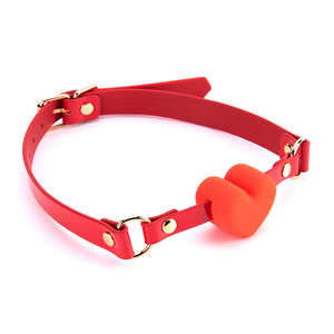 Correa de cuero suave en forma de corazón, mordaza de boca abierta, Bondage Sexual, Bola de silicona, fetiche esclavo para parejas BDSM - Product Image 4