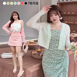 Cárdigan Largo de Manga Larga con Protección Solar para Mujer, Talla Grande, Color Negro, Marca Runqi N8345, Diseño Acanalado y Transparente - Product Image 5