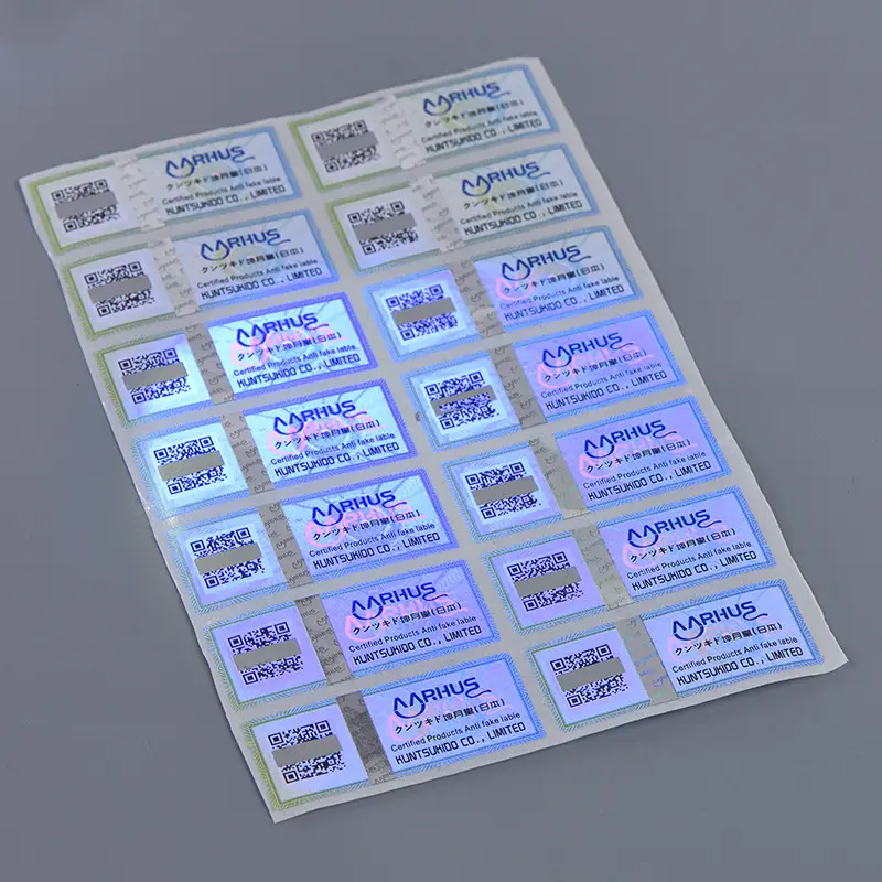 Adesivi per etichette di sicurezza con numero di serie con ologramma per prodotti anticontraffazione per etichette di imballaggio