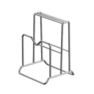 Portacuchillos de acero inoxidable con tabla de cortar y almacenamiento para tapas de ollas, organizador de cocina multifuncional, tipo rectangular vertical. - Product Image 3