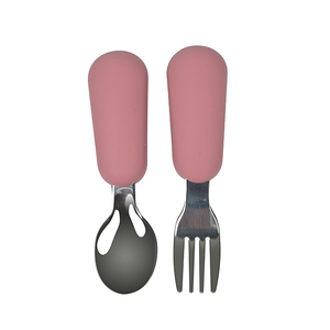 Juego <span class=keywords><strong>de</strong></span> cucharas <span class=keywords><strong>de</strong></span> acero inoxidable <span class=keywords><strong>de</strong></span> silicona <span class=keywords><strong>para</strong></span> entrenamiento infantil, <span class=keywords><strong>cubiertos</strong></span> <span class=keywords><strong>de</strong></span> metal sin BPA con logotipo personalizado <span class=keywords><strong>para</strong></span> niños pequeños - Product Image 4