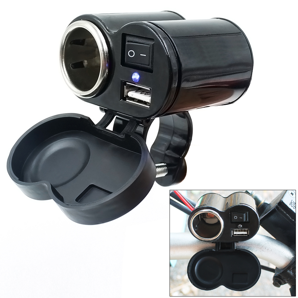 motorbike cigarette lighter 1.5A USB Motorcycle Cigarette Lighter Socket Plug