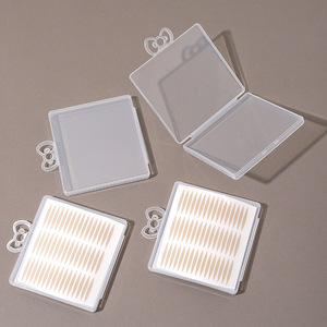 Caja de almacenamiento portátil con doble párpado, tapa de plástico transparente, diseño de encaje Invisible creativo, Cosméticos unidos a prueba de polvo - Product Image 1