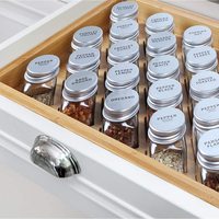 Étagère à épices murale, porte-bouteilles à épices avec crochets pour armoire de cuisine, garde-manger