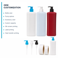 Bouteille de shampoing en PE blanc de 750 ml, grande capacité, flacon pompe pour gel douche et lotion, emballage pour salle de bain d'hôtel, vente en gros OEM