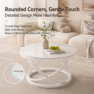 Modern <b>White</b> Faux Marble <b>Coffee</b> <b>Table</b> with Sculptural X-Shape Metal Base for Living Room Bedroom Apartment Hotel - Product Image 3
