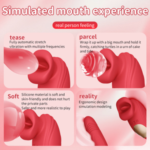 防水磁気式大人用女性向けミニバイブレーターGスポットクリトリス刺激器舐める機能付き無潤滑アナルセックストイ女性用 - Product Image 3