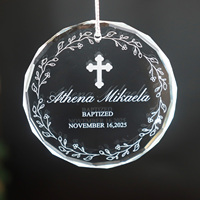 Ornement de Noël suspendu en verre gravé avec logo personnalisé K9, décorations en verre cristal de qualité supérieure