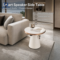 Table basse musicale sans fil intelligente avec haut-parleur intégré, plateau en pierre frittée de 12 mm, mobilier moderne pour salon, vente en gros d'usine