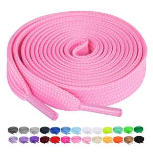 Lacets plats tressés colorés en polyester, lacets de chaussures de sport personnalisés pour baskets décontractées, vente en gros - Product Image 3