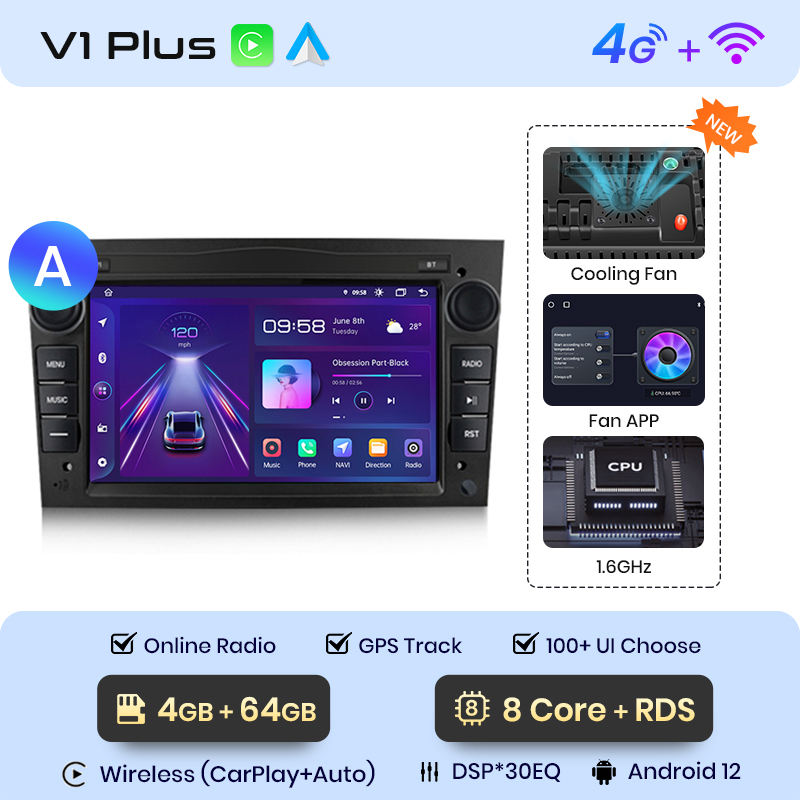 V1 พลัส 4+64GB สีดำ